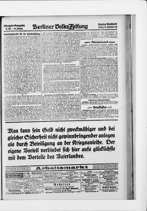 Berliner Volkszeitung vom 22.09.1916