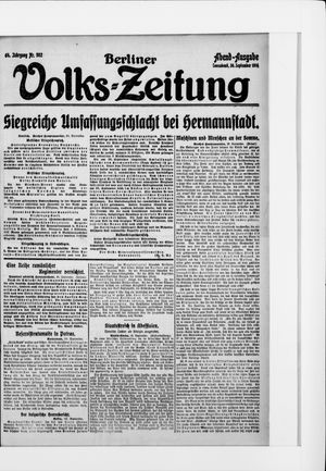 Berliner Volkszeitung on Sep 30, 1916