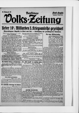 Berliner Volkszeitung vom 07.10.1916