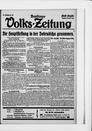 Berliner Volkszeitung on Oct 21, 1916