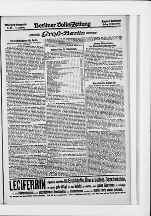 Berliner Volkszeitung vom 27.10.1916