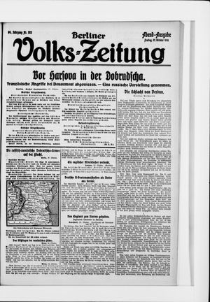 Berliner Volkszeitung vom 27.10.1916