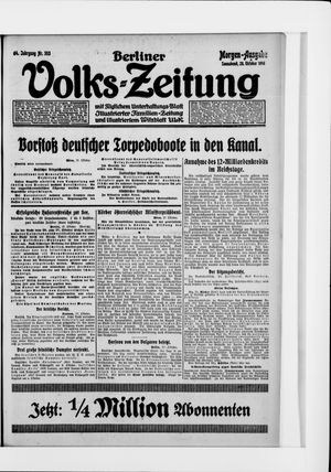 Berliner Volkszeitung vom 28.10.1916