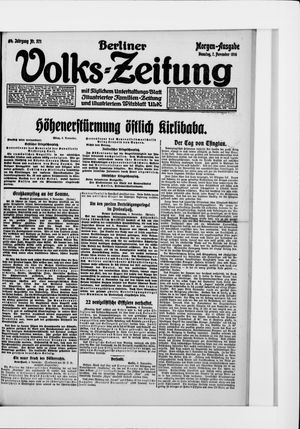 Berliner Volkszeitung vom 07.11.1916