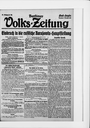 Berliner Volkszeitung vom 11.11.1916