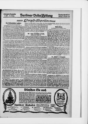 Berliner Volkszeitung vom 12.12.1916