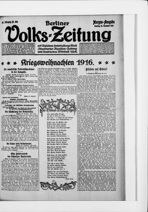 Berliner Volkszeitung vom 24.12.1916