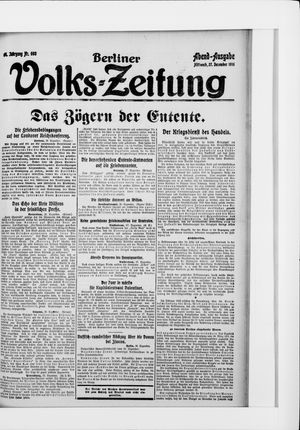 Berliner Volkszeitung vom 27.12.1916