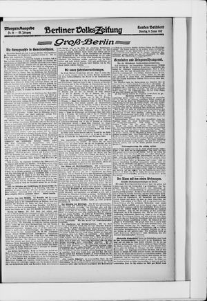 Berliner Volkszeitung vom 09.01.1917