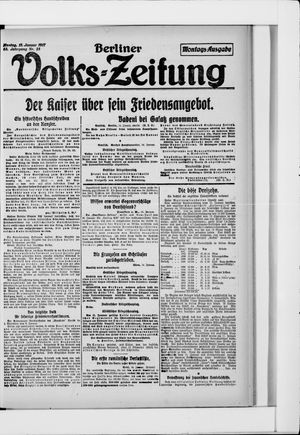Berliner Volkszeitung vom 15.01.1917