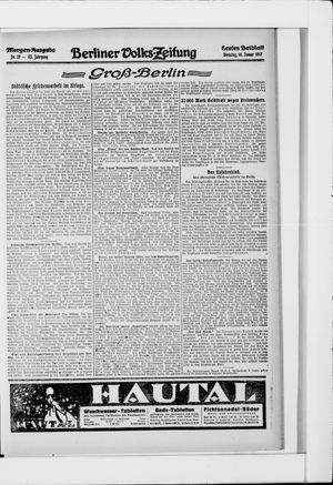 Berliner Volkszeitung on Jan 16, 1917