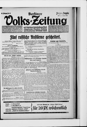 Berliner Volkszeitung on Jan 21, 1917