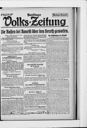 Berliner Volkszeitung vom 22.01.1917