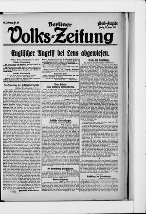 Berliner Volkszeitung on Jan 22, 1917