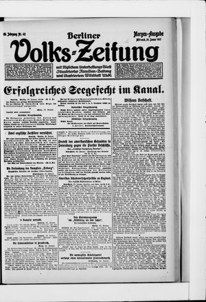 Berliner Volkszeitung on Jan 24, 1917
