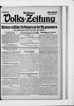 Berliner Volkszeitung vom 26.01.1917