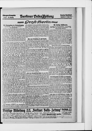 Berliner Volkszeitung vom 27.01.1917