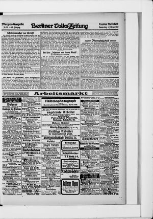 Berliner Volkszeitung vom 01.02.1917