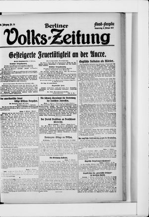 Berliner Volkszeitung vom 08.02.1917