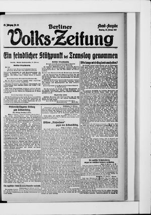 Berliner Volkszeitung on Feb 20, 1917