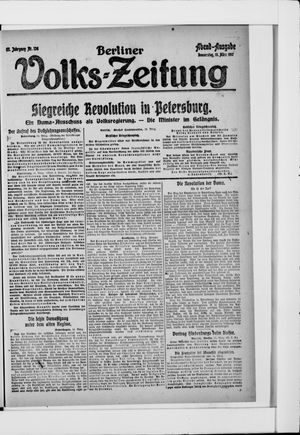 Berliner Volkszeitung on Mar 15, 1917