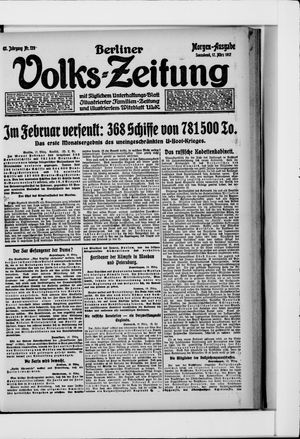 Berliner Volkszeitung vom 17.03.1917