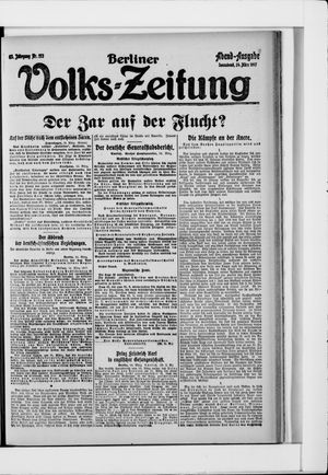 Berliner Volkszeitung on Mar 24, 1917