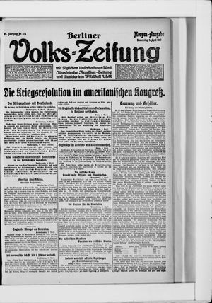 Berliner Volkszeitung vom 05.04.1917