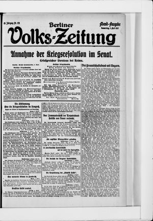 Berliner Volkszeitung vom 05.04.1917