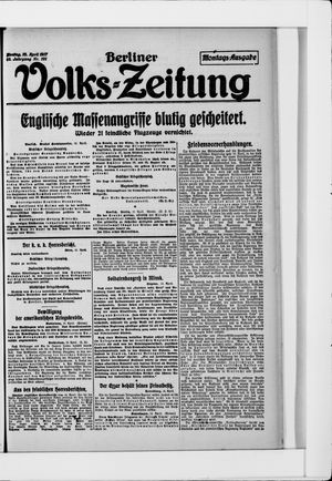 Berliner Volkszeitung on Apr 16, 1917