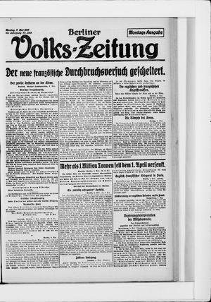 Berliner Volkszeitung vom 07.05.1917