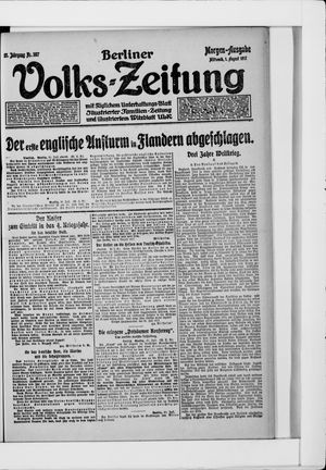 Berliner Volkszeitung vom 01.08.1917