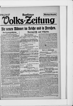 Berliner Volkszeitung on Aug 6, 1917