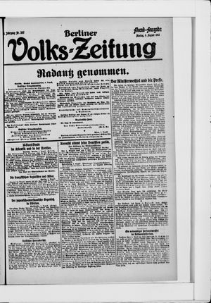 Berliner Volkszeitung on Aug 6, 1917