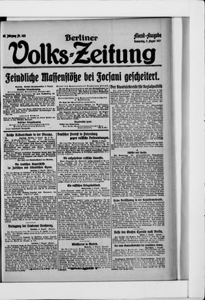 Berliner Volkszeitung vom 09.08.1917