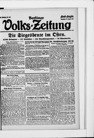 Berliner Volkszeitung vom 18.08.1917