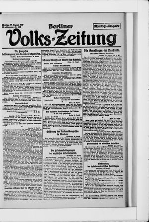 Berliner Volkszeitung vom 27.08.1917
