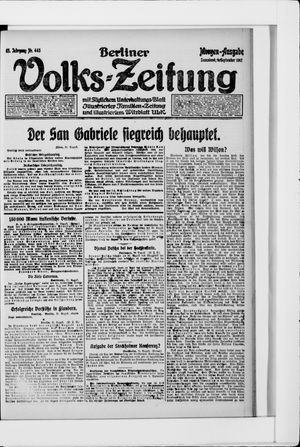 Berliner Volkszeitung on Sep 1, 1917