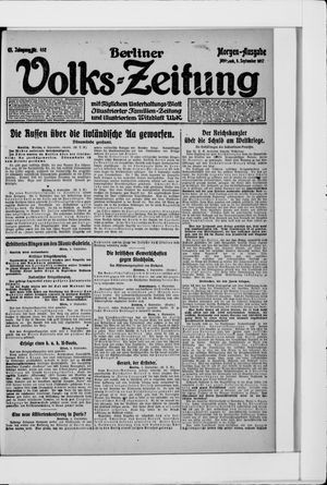 Berliner Volkszeitung vom 05.09.1917