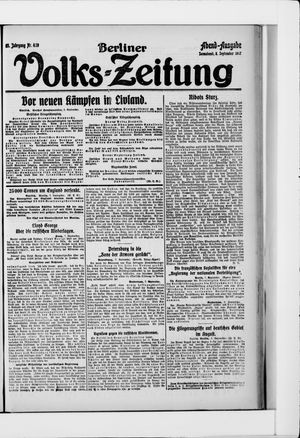 Berliner Volkszeitung vom 08.09.1917
