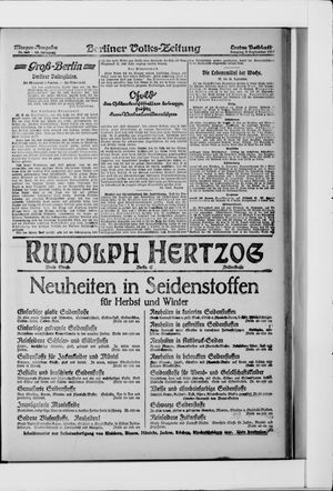 Berliner Volkszeitung vom 09.09.1917