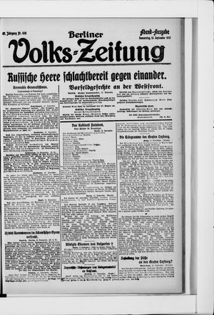 Berliner Volkszeitung on Sep 13, 1917