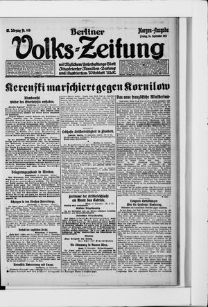 Berliner Volkszeitung vom 14.09.1917