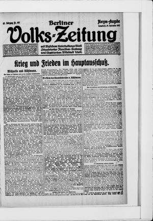 Berliner Volkszeitung on Sep 29, 1917