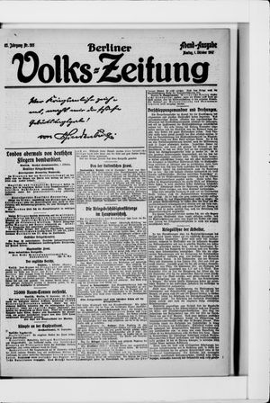 Berliner Volkszeitung vom 01.10.1917
