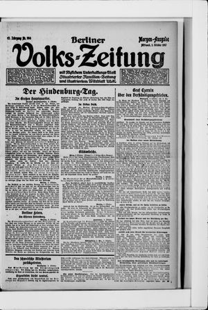 Berliner Volkszeitung vom 03.10.1917