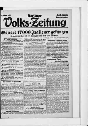 Berliner Volkszeitung vom 08.11.1917