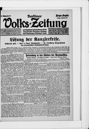 Berliner Volkszeitung vom 09.11.1917