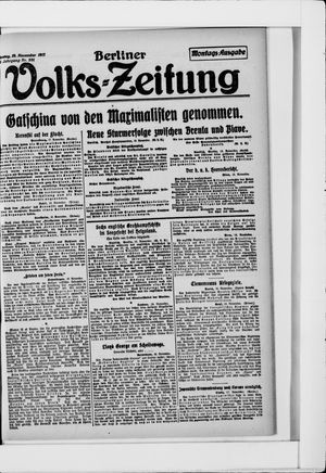Berliner Volkszeitung vom 19.11.1917