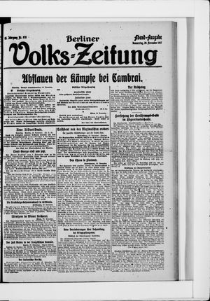Berliner Volkszeitung on Nov 29, 1917